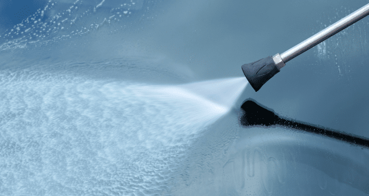 A hyrdo-jet spraying water.